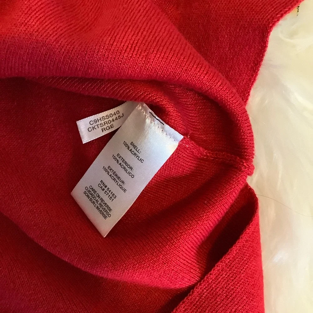 Calvin Klein Women’s Cowl Neck Medium Red Sweater NWT - Picture 6 of 8
